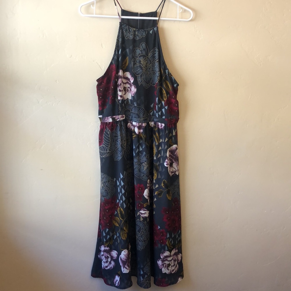 EVERLY High Neck Halter Midi Floral Dress Size Large - Picture 12 of 15